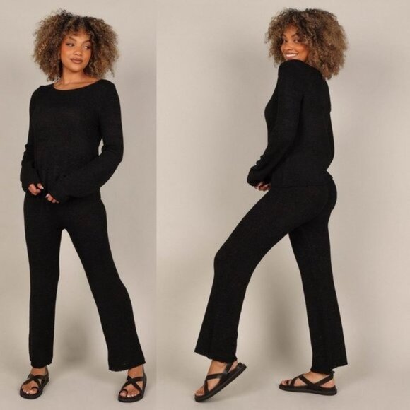 SNDYS NEW Majid Loungewear Black Two Piece Matching Set Sweater Trousers Size M - Picture 13 of 14